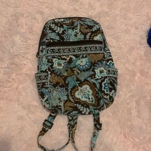 Vera Bradley light blue and brown backpack